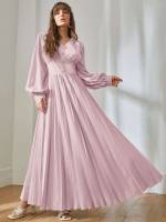 Pleated Casual Apricot Wedding  Special 9414