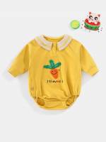  Apricot Cartoon Baby Bodysuits 687