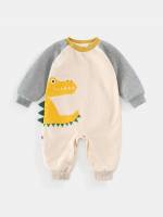 Apricot Cartoon Long Baby Jumpsuits 8759