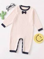 Plain Long Round Neck Casual Baby  Mom 6490