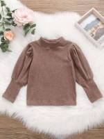 Apricot Stand Collar Long Sleeve Baby Tops 3745