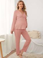  V neck Apricot Maternity 4407