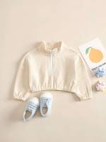  Plain Stand Collar Zipper Baby Tops 6128