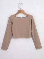 Casual Round Neck Long Sleeve Girls Tops 763