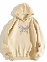 Regular Fit Apricot Butterfly Girls Sweatshirts 6305