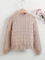  Regular Fit Stand Collar Girls Knitwear 4891