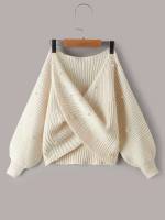 Plain Dressy Pearls Long Sleeve Girls Knitwear 980