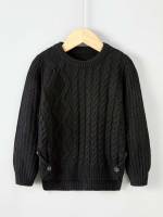 Regular Fit Casual Long Sleeve Button Toddler Boys Knitwear 1683