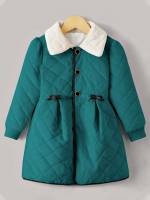 Plain Apricot Casual Regular Fit Toddler Girls Outerwear 4942