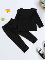 Casual Regular Fit Toddler Girl Two-piece Outfits 9420