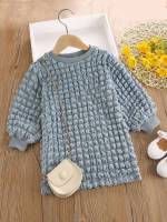 Casual Long Sleeve Plain Toddler Girls Clothing 654