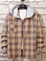  Plaid Hooded Men Tops 477