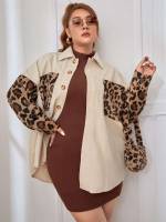 High Low Casual Leopard Oversized Women Plus Clothing 4462