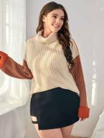 Cowl Neck Casual Regular Plus Size Knitwear 771