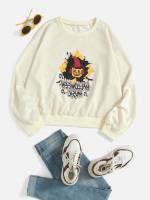  Halloween Apricot Plus Size Sweatshirts 5058