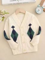  Geometric Long Sleeve Button Front Toddler Girls Clothing 547