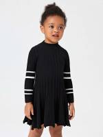 Long Sleeve Striped Apricot Stand Collar Kids Clothing 8712