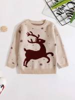 Round Neck Long Sleeve Regular Fit Toddler Girls Clothing 1323