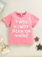 Apricot Round Neck Regular Fit Toddler Girl T-Shirts 8332