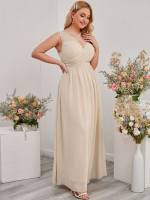 Sleeveless Plain Contrast Lace Regular Fit Wedding  Special 3196