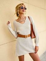  Short Casual Long Sleeve Women Sweater Dresses 5559