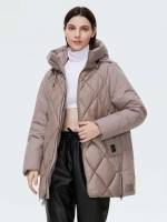  Plain Hooded Regular Fit Women Outerwear 1673