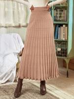  Apricot Long Women Sweater Skirts 666