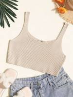 Apricot Slim Fit Casual Crop Women Knitwear 150