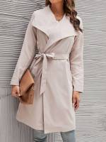  Apricot Long Sleeve Waterfall Women Outerwear 142