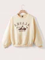 Animal Embroidery Regular Plus Size Sweatshirts 4056