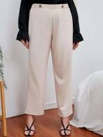  Loose Long Apricot Plus Size Bottoms 8128