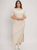 Split Elegant Long Regular Fit Plus Size Knitwear 3426