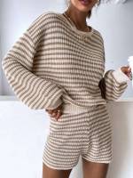 Round Neck Casual Long Sleeve Women Clothing 3829