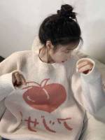 Letter Regular Round Neck Women Sweaters 1248