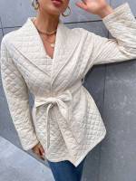  Plain Regular Fit Long Sleeve Women Winter Coats 1753