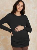 Round Neck Long Sleeve Maternity Tops 6725