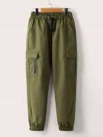 Plain  Drawstring Boys Pants 4547