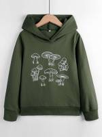  Hooded Long Sleeve Plants Girls Clothing 642