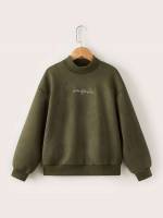 Embroidery Regular Casual Letter Boys Sweatshirts 8037