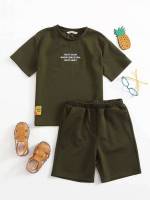  Round Neck Short Sleeve Kids Clothing 5370