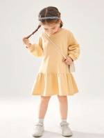 Cute Ruffle Hem Long Long Sleeve Toddler Girls Clothing 1666