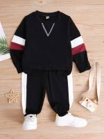  Round Neck Long Sleeve Toddler Boy Two-piece Outfits 516