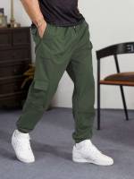  Plain Army Green Men Pants 4345