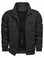 Plain Casual Regular Fit Zipper Men Jackets 3644