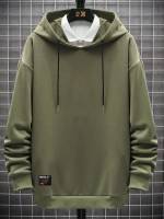 Regular Regular Fit Army Green Plain Men Hoodies  Sweatshirts 790