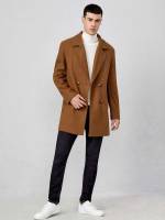 Plain Short Button Regular Fit Men Overcoats 6077