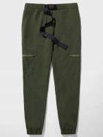 Plain Belted Men Pants 6225