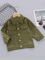 Casual Long Sleeve Regular Button Front Toddler Boy Coats 6121