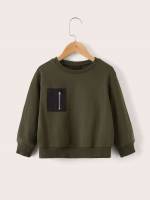  Army Green Long Sleeve Regular Toddler Boys Clothing 156