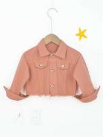 Long Sleeve Plain Casual Regular Fit Kids Clothing 2389